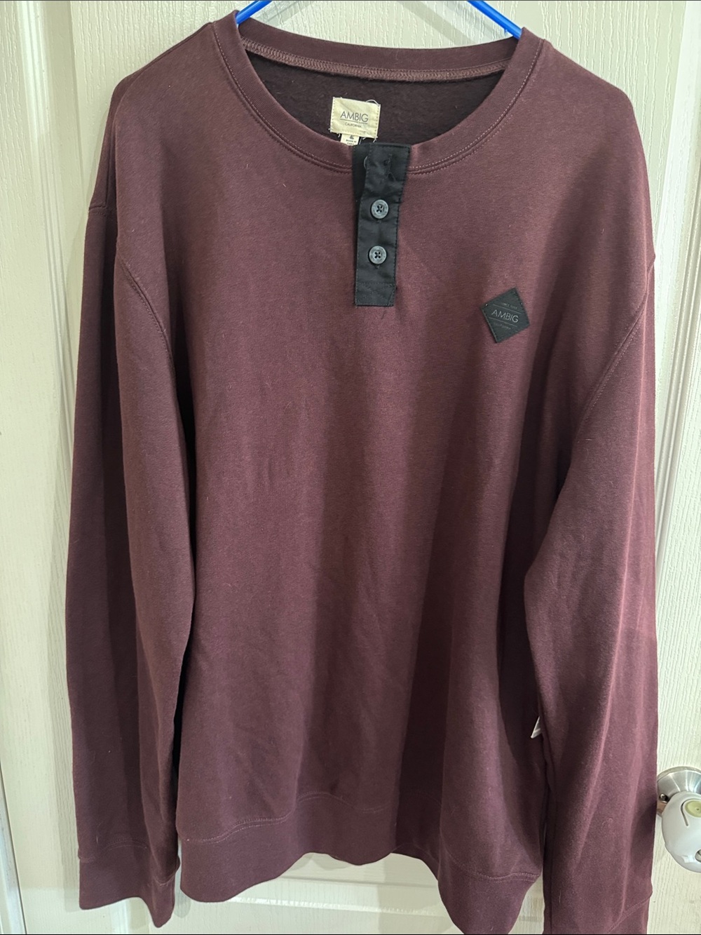 AMBG Maroon Henley Pullover Sweatshirt